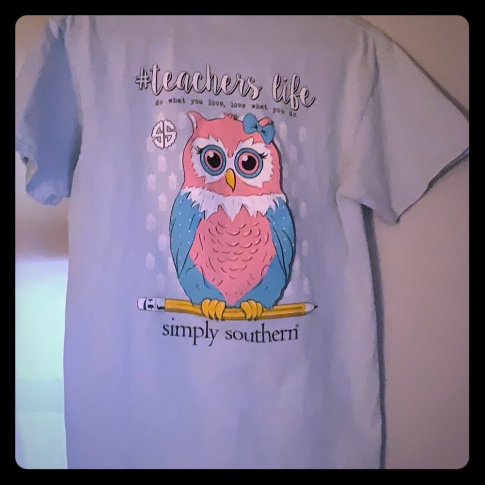 Simply southern owl teacher tee